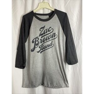 Zac Brown Band Southern Ground Raglan Baseball Tee Gray Charcoal Mens Medium‎